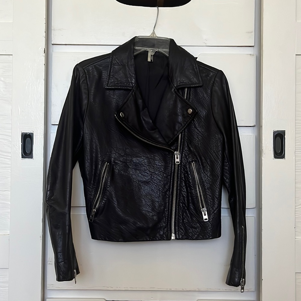 Topshop leather moto jacket
